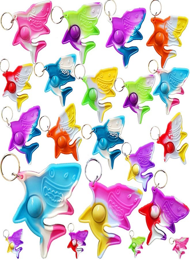 HOZKEAP 20 Packs Bulk sharks Push Fidget Bubble Mini Pop Fidget for Adult and Kids,Birthday Party Favors Supplies and Classroom summer Students Bubble Prize Gifts - Image 1